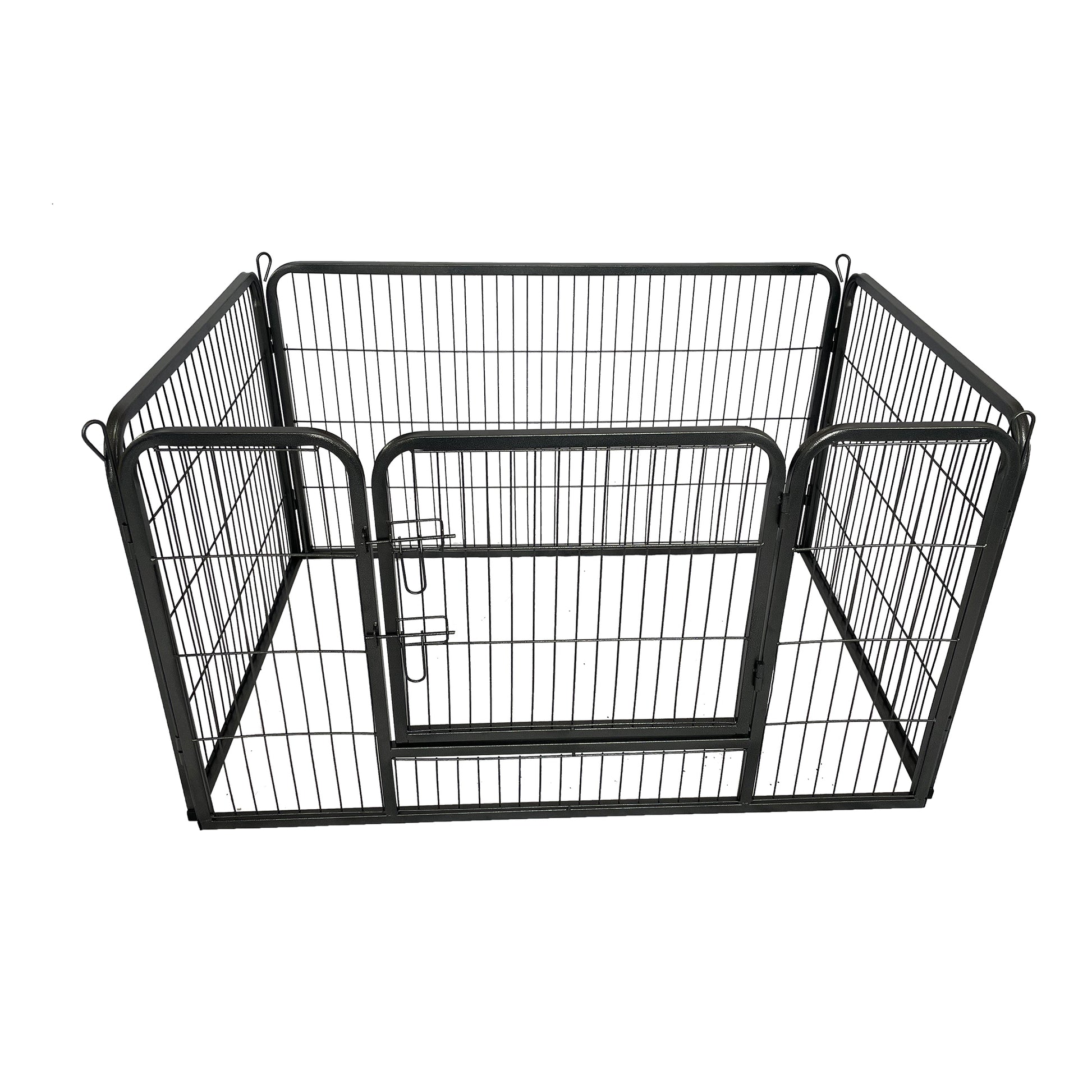 Dog Playpen Designed For Camping, Yard28" Height For Medium Small Dogs, 4Panels Antique Gray Steel