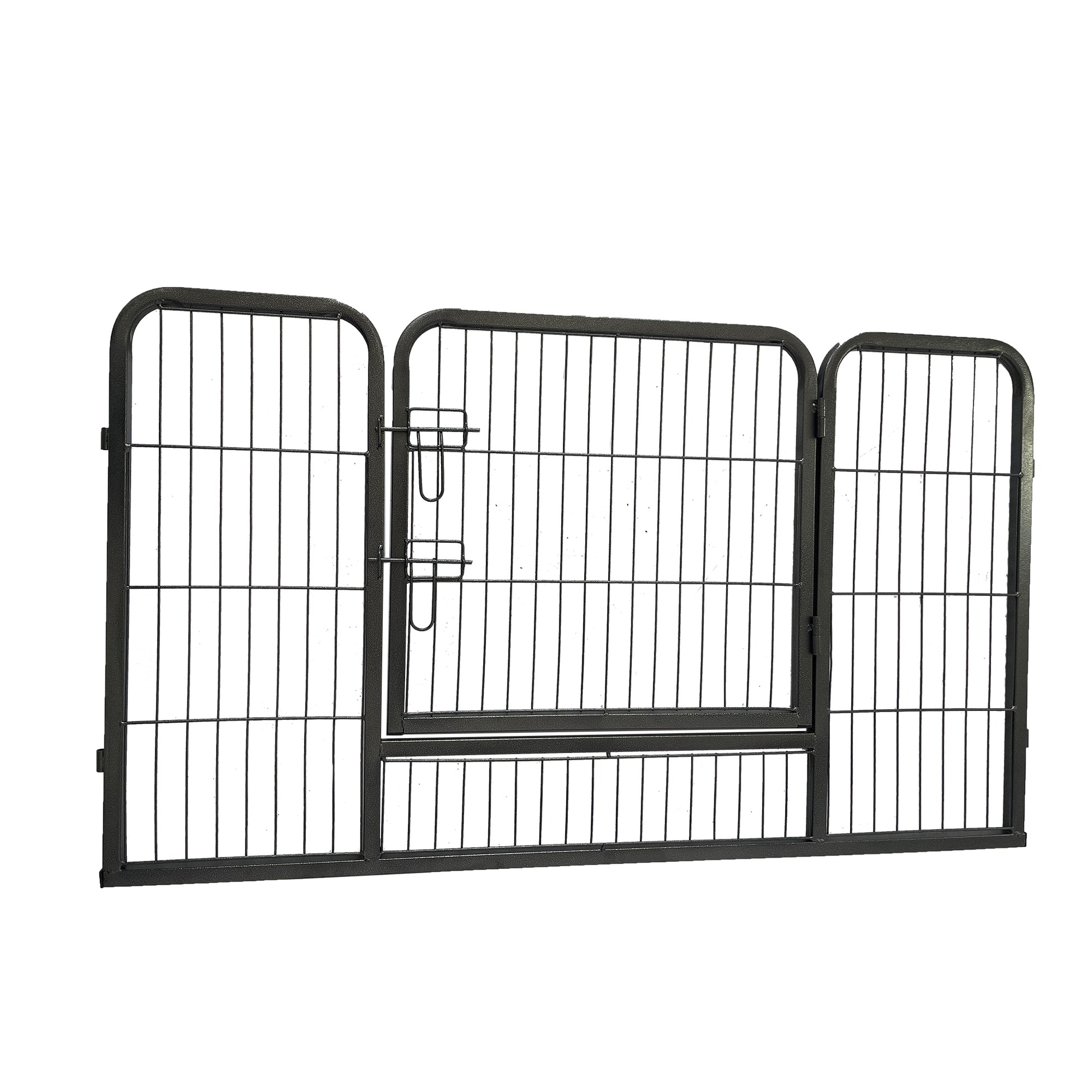 Dog Playpen Designed For Camping, Yard28" Height For Medium Small Dogs, 4Panels Antique Gray Steel