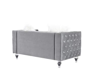 2066 Double Sofa Gray Seat Armrest Gray Velvet