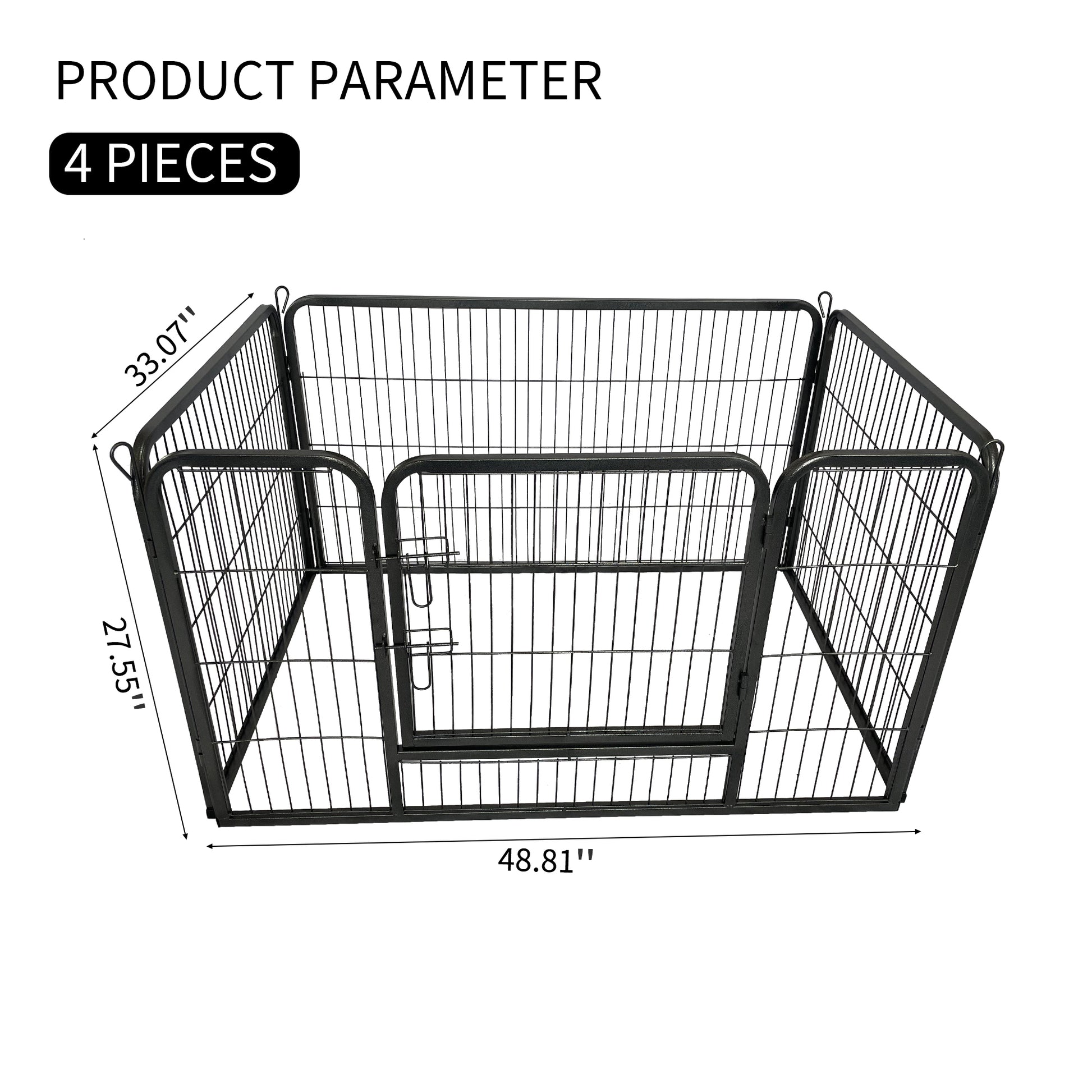 Dog Playpen Designed For Camping, Yard28" Height For Medium Small Dogs, 4Panels Antique Gray Steel