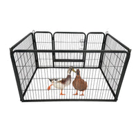 Dog Playpen Designed For Camping, Yard28" Height For Medium Small Dogs, 4Panels Antique Gray Steel