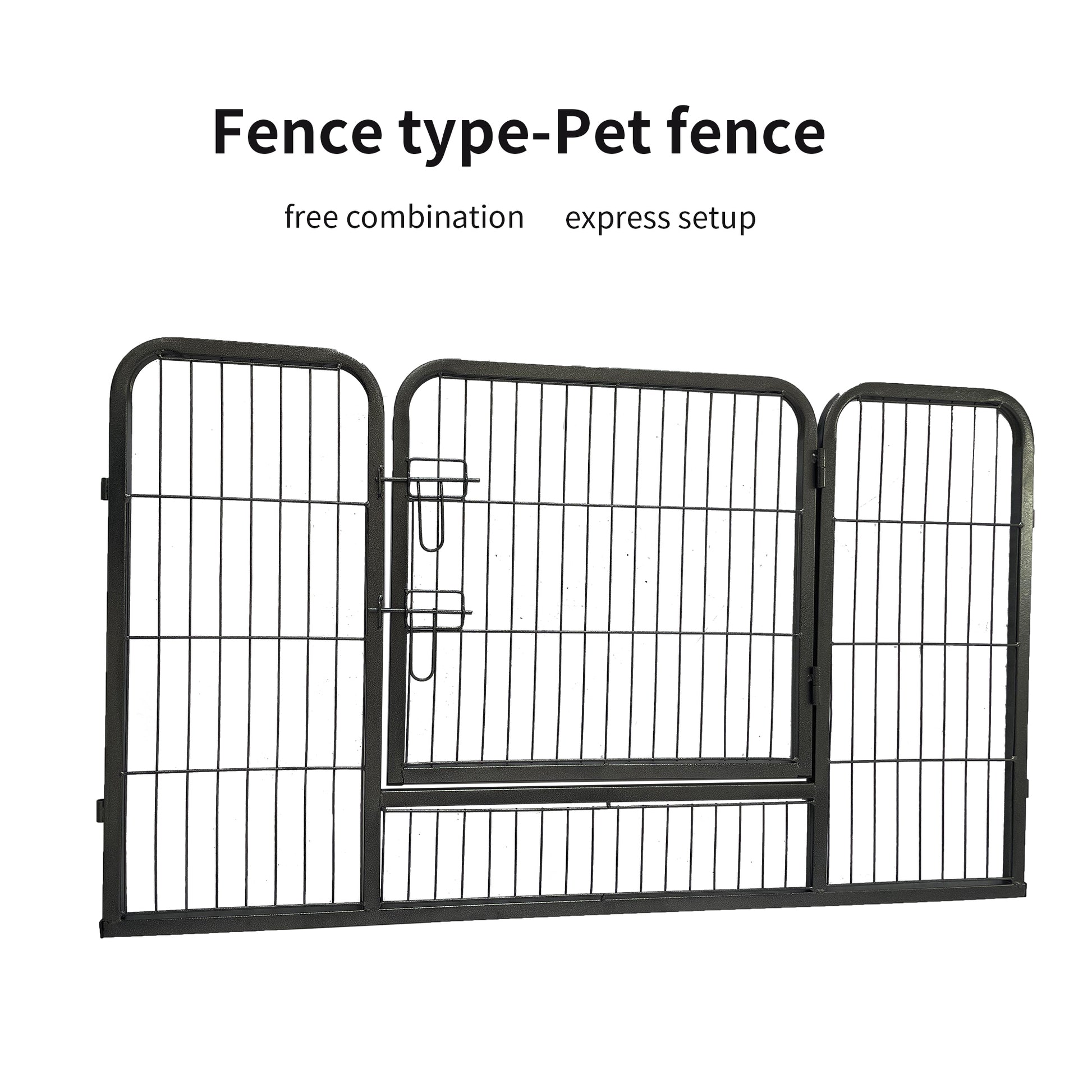 Dog Playpen Designed For Camping, Yard28" Height For Medium Small Dogs, 4Panels Antique Gray Steel