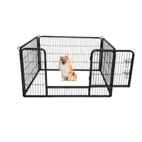 Dog Playpen Designed For Camping, Yard28" Height For Medium Small Dogs, 4Panels Antique Gray Steel