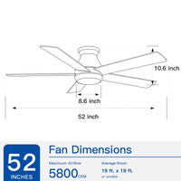 52" Low Profile Ceiling Fan In Brushed Nickel With Silver Blades Silver American Design Plywood Metal & Wood