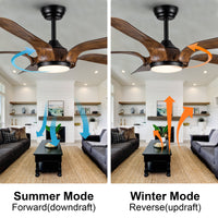 Smart 56" Integrated Led Ceiling Fan With Antique Brown Blades In Matte Black Fan Body Finish Antique Brown Abs