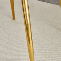 A Glass Tabletop With A Diameter Of 40 Inches And A Modern Minimalist Circular Dining Table With Gold Plated Metal Legs. 40 '* 40' * 30 ' Dt 1164 Golden Metal