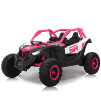 24V7A 200W*2 Super Powerfour Wheel Shock Absorber With High And Low Speed Usb Bluetooth Music Kids Ride On Carelectric Car For Children Pink 200 Lbs & Over 13 Years And Up Iron Plastic Outdoor