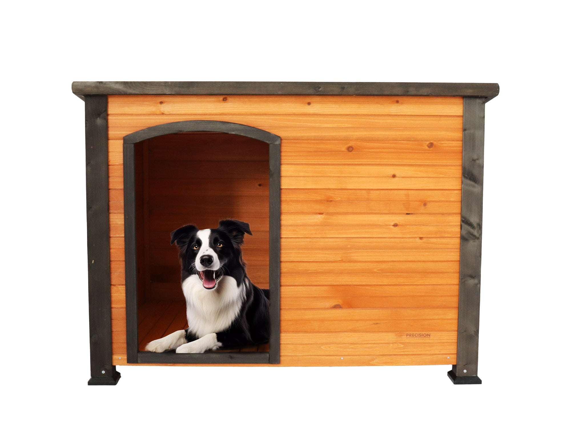 44"Dog House Outdoor & Indoor Wooden Dog Kennel For Winter With Raised Feet Weatherproof For Large Dogs Gold Red And Black M Golden Black Washable Dog Large 41 70 Lbs Solid Wood