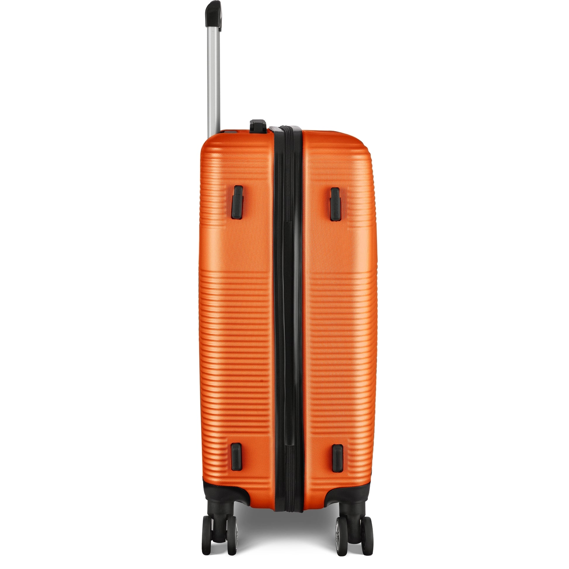 3 Piece Luggage With Tsa Lock Abs, Durable Luggage Set, Lightweight Suitcase With Hooks, Spinner Wheels Cross Stripe Luggage Sets 20In 24In 28In Orange Abs