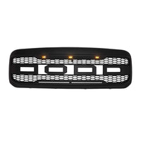 Front Grill For 1999 2000 2001 2002 2003 2004 Ford F250 F350 F450 Super Duty Raptor Style Grill With 3 Amber Led Lights & Letters Matte Black Matt Black Abs Abs