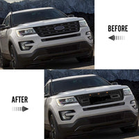 Raptor Front Grill For 2016 2017 2018 Ford Explorer W Led Lights& Letters Matte Black Matt Black Abs Abs