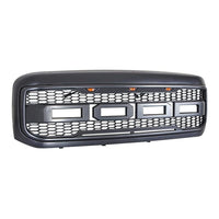 Grille For 2005 2006 2007 Ford F250 F350 Raptor Grill W Led Lights & Letters Mattle Black Matt Black Abs Abs