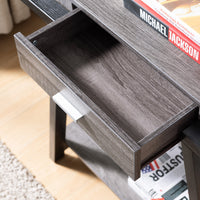 ID USA 182338 Console Distressed Grey & Black grey-particle board