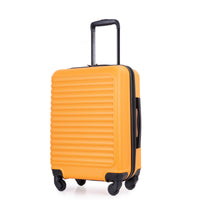 20" Carry On Luggage Lightweight Suitcase, Spinner Wheels, Orange Orange Abs