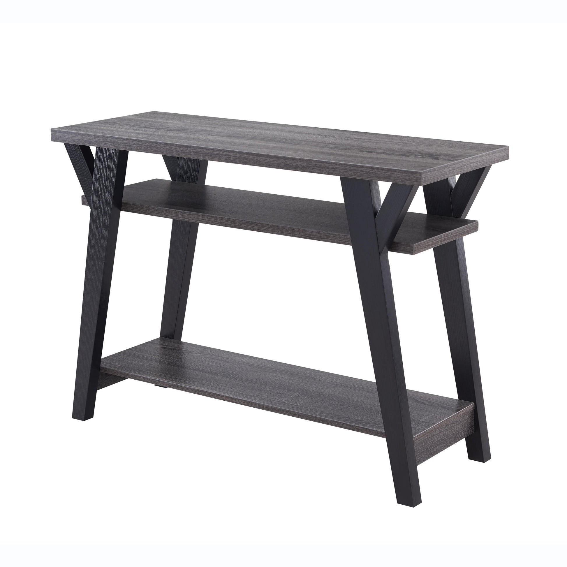 ID USA 202689 Console Distressed Grey & Black grey-particle board