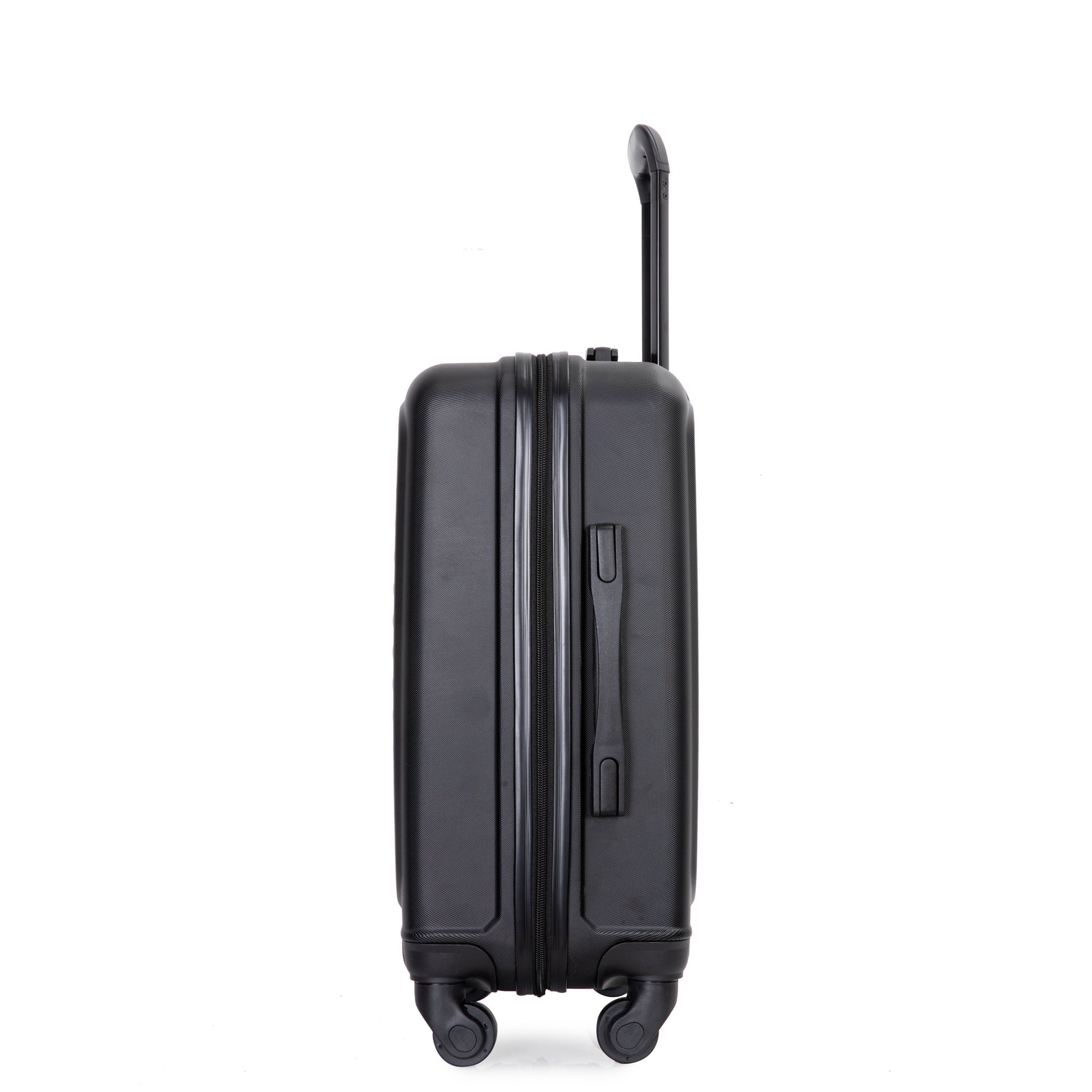 20" Carry On Luggage Lightweight Suitcase, Spinner Wheels, Black Black Abs