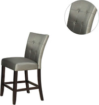 Dining Room Furniture 6Pc Counter Height Dining Set Dining Table W Storage 4X High Chairs 1X Bench Silver Faux Leather Tufted Seats Faux Marble Table Top Silver Seats 6 Espresso Dining Room 60 Inches Bench Seating Classic,Contemporary,Transitional Birch