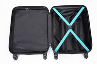 20" Carry On Luggage Lightweight Suitcase, Spinner Wheels, Turquoise Turquoise Abs