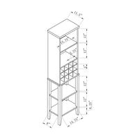 Wine Cellar, Bar Display Cabinet With Wine Glass Holder, Wine Bottle Compartment Fits 12 Bottles Espresso Particle Board