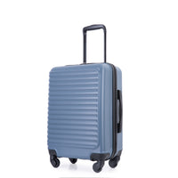 20" Carry On Luggage Lightweight Suitcase, Spinner Wheels, Blue Blue Abs