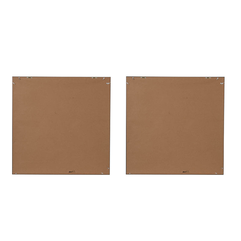 Set Of 2 Modern Abstract Wall Art, Square Framed Wall Art, 31.5" X 31.5" Black Plastic