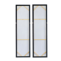 Set Of 2 Elongated Modern Abstract Oil Paintings, Wall Art For Living Room Dining Room Bedroom Office Entryway, 20" X 71" Multicolor Polyester