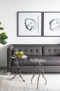 Set Of 2 Modern Abstract Wall Art, Square Framed Wall Art, 31.5" X 31.5" Black Plastic