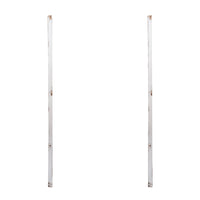 Set Of 2 Large Wooden Wall Art Panels With Distressed White Finish And Round Mirror Accents,17" X 48" White Wood