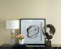 Set Of 2 Modern Abstract Wall Art, Square Framed Wall Art, 31.5" X 31.5" Black Plastic