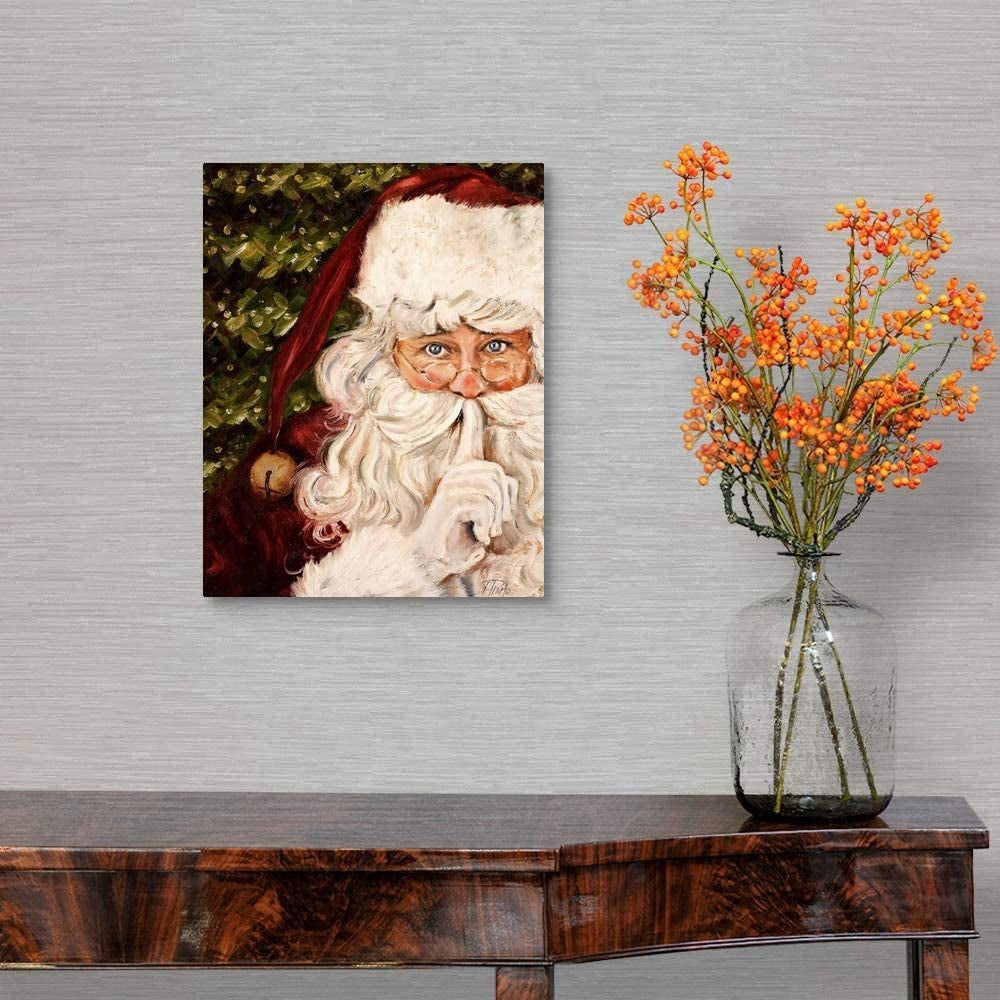 Framed Canvas Wall Art Decor Painting For Chrismas, Santa Claus Be Quiet Gift Painting For Chrismas Gift, Decoration For Chrismas Eve Office Living Room, Bedroom Decor 3248In Thickness 1.5Inch Rectangle Framed Multicolor Christmas Oversized 41In Canvas