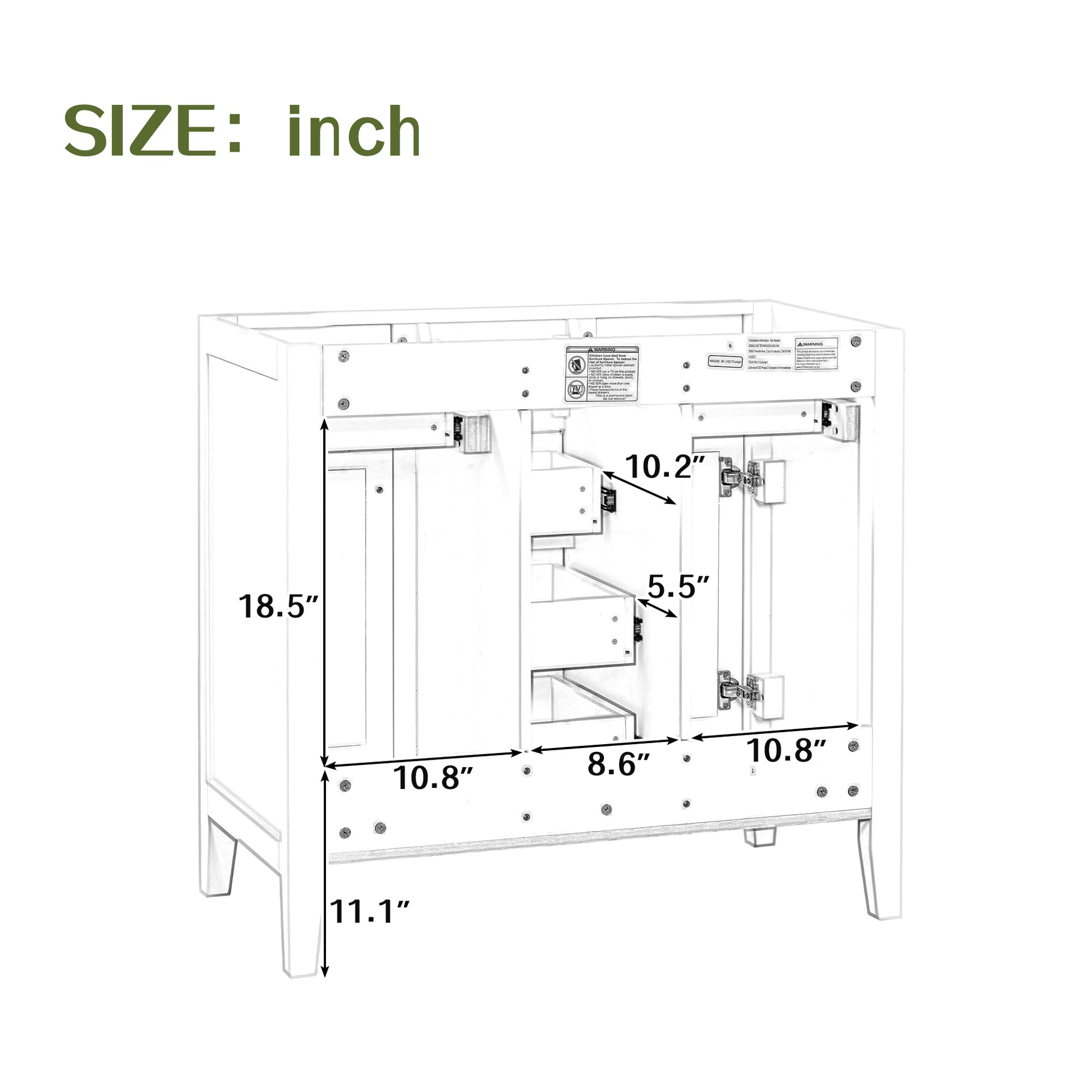 36" Bathroom Vanity With Ceramic Basin, Two Cabinets And Five Drawers, Solid Wood Frame, Grey Old Sku: Sy999202Aae 1 Grey Solid Wood Mdf