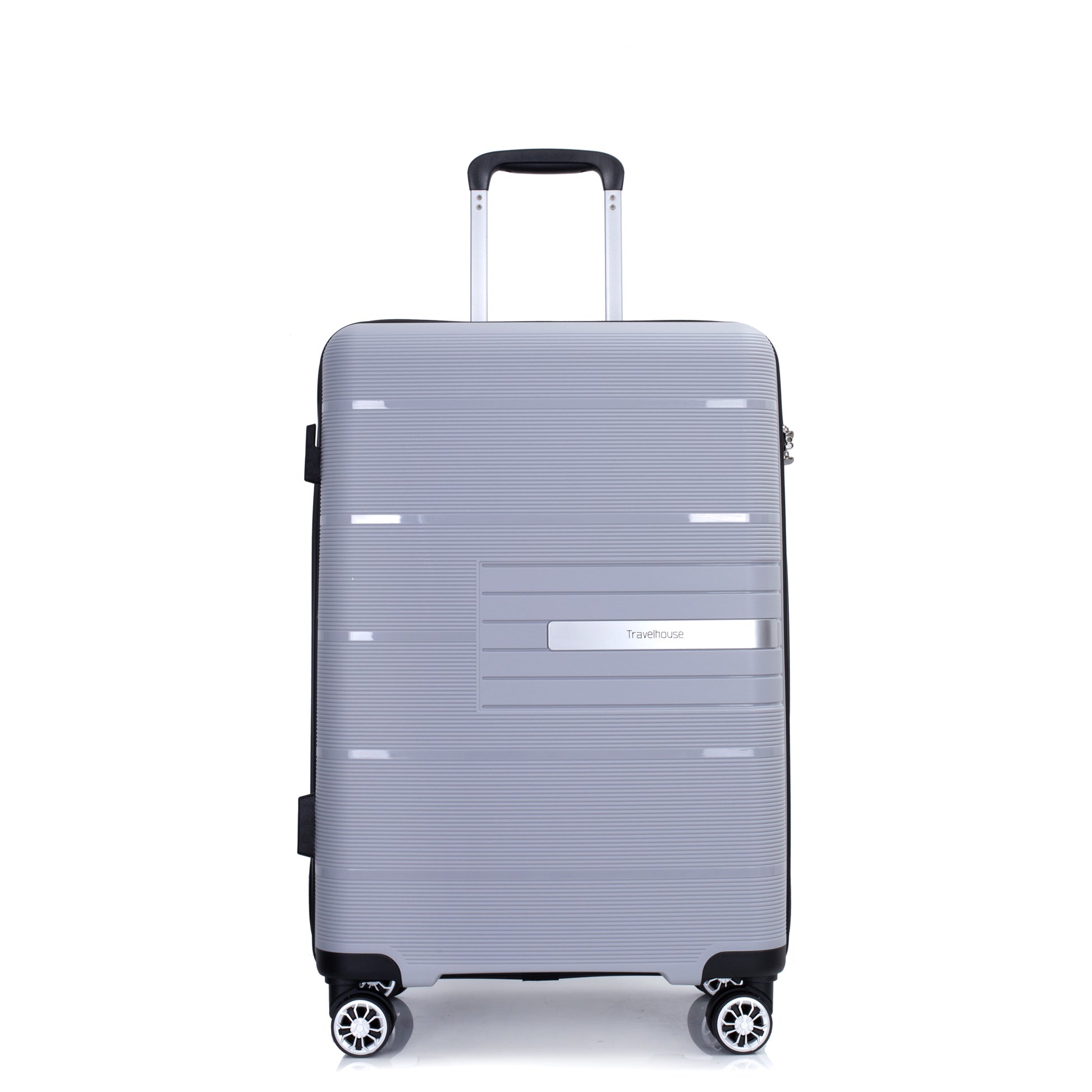 Hardshell Suitcase Double Spinner Wheels Pp Luggage Sets Lightweight Durable Suitcase With Tsa Lock,3 Piece Set 20 24 28 Silver Silver Polypropylene