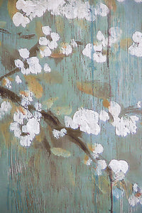 18.5" X 59" Saison White Cherry Blossom Canvas Print, Wall Decor For Living Room Bedrrom Entryway Office, Set Of 4 Multicolor Mdf