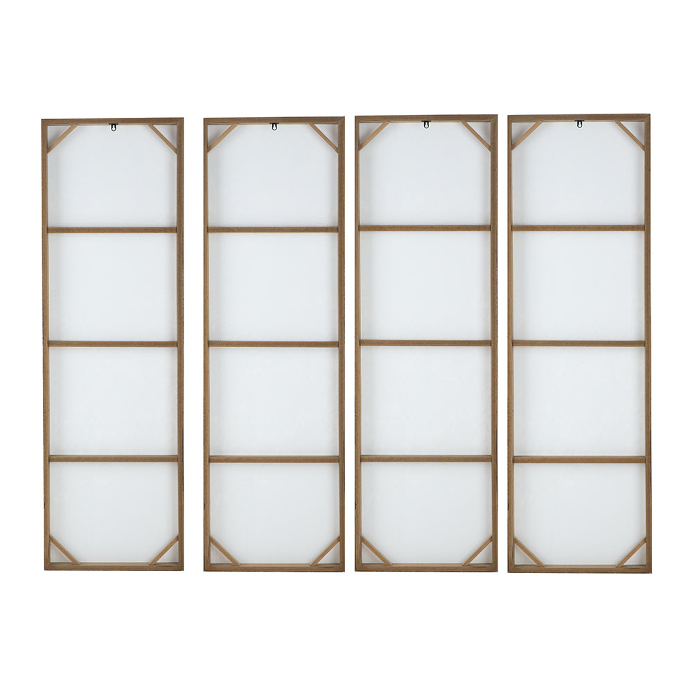 18.5" X 59" Saison White Cherry Blossom Canvas Print, Wall Decor For Living Room Bedrrom Entryway Office, Set Of 4 Multicolor Mdf