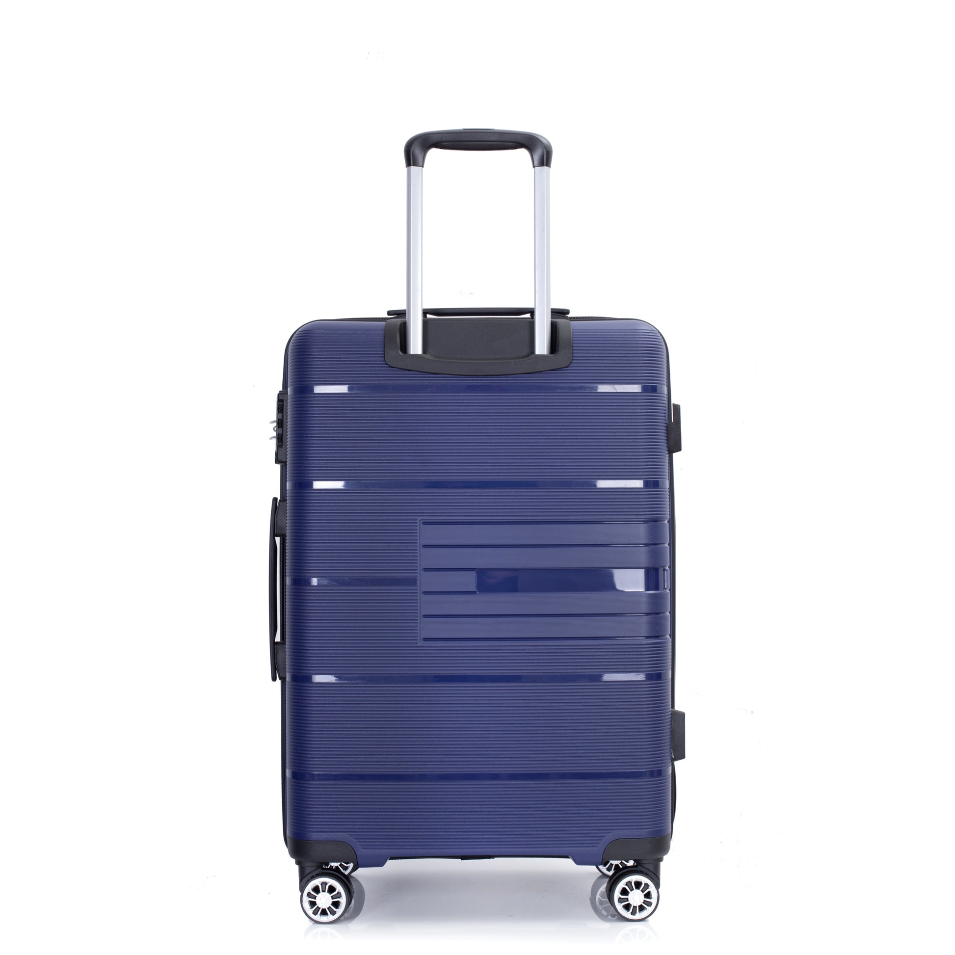 Hardshell Suitcase Double Spinner Wheels Pp Luggage Sets Lightweight Durable Suitcase With Tsa Lock,3 Piece Set 20 24 28 Navy Navy Polypropylene