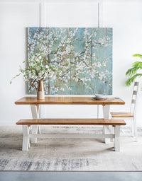 18.5" X 59" Saison White Cherry Blossom Canvas Print, Wall Decor For Living Room Bedrrom Entryway Office, Set Of 4 Multicolor Mdf