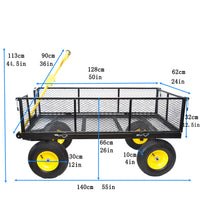 Big Wagon Cart Garden Cart Trucks Make It Easier To Transport Firewood Yellow Black Maximum Static Load Is 880 Lbs. Black Metal