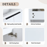 24 Inch Soft Close Doors Bathroom Vanity With Sink, Suitable For Small Bathroom White 2 Bathroom Wall Mounted Modern Plywood