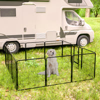 Dog Pens Outdoor 32" Height Foldable 12 Panels Heavy Duty Metal Portable Dog Playpen Indoor Anti Rust Exercise Dog Fence With Doors For Large Medium Small Pets Play Pen For Rv Camping Yard Black