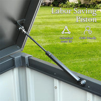 100 Gallon Outdoor Storage Deck Box Waterproof, Large Patio Storage Bin For Outside Cushions, Throw Pillows, Garden Tools, Lockable Dark Gray Dark Gray Steel