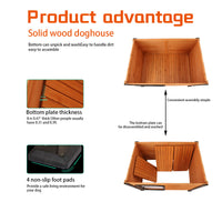 44"Dog House Outdoor & Indoor Wooden Dog Kennel For Winter With Raised Feet Weatherproof For Large Dogs Gold Red And Black M Golden Black Washable Dog Large 41 70 Lbs Solid Wood