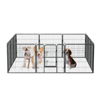 Dog Pens Outdoor 32" Height Foldable 12 Panels Heavy Duty Metal Portable Dog Playpen Indoor Anti Rust Exercise Dog Fence With Doors For Large Medium Small Pets Play Pen For Rv Camping Yard Black