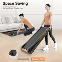 Under Desk Walking Pad, Treadmill 8% Incline 2.5Hp 280Lbs With Remote Control Black Steel