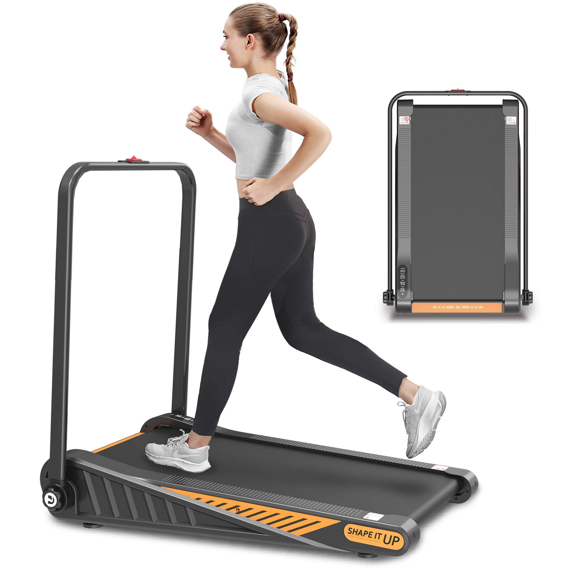 Under Desk Walking Pad, Treadmill 8% Incline 2.5Hp 280Lbs With Remote Control Black Steel