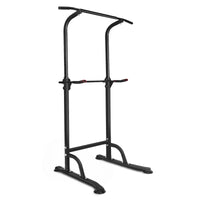 Power Tower Workout Dip Station Pull Up Bar, Height Adjustable Multi Function Dip Stand For Home Gym Strength Training Fitness Equipment Black Steel