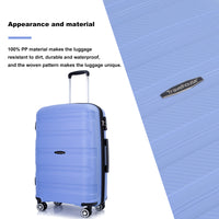 Hardshell Suitcase Spinner Wheels Pp Luggage Sets Lightweight Durable Suitcase With Tsa Lock,3 Piece Set 20 24 28 ,Purplish Blue Purplish Blue Polypropylene