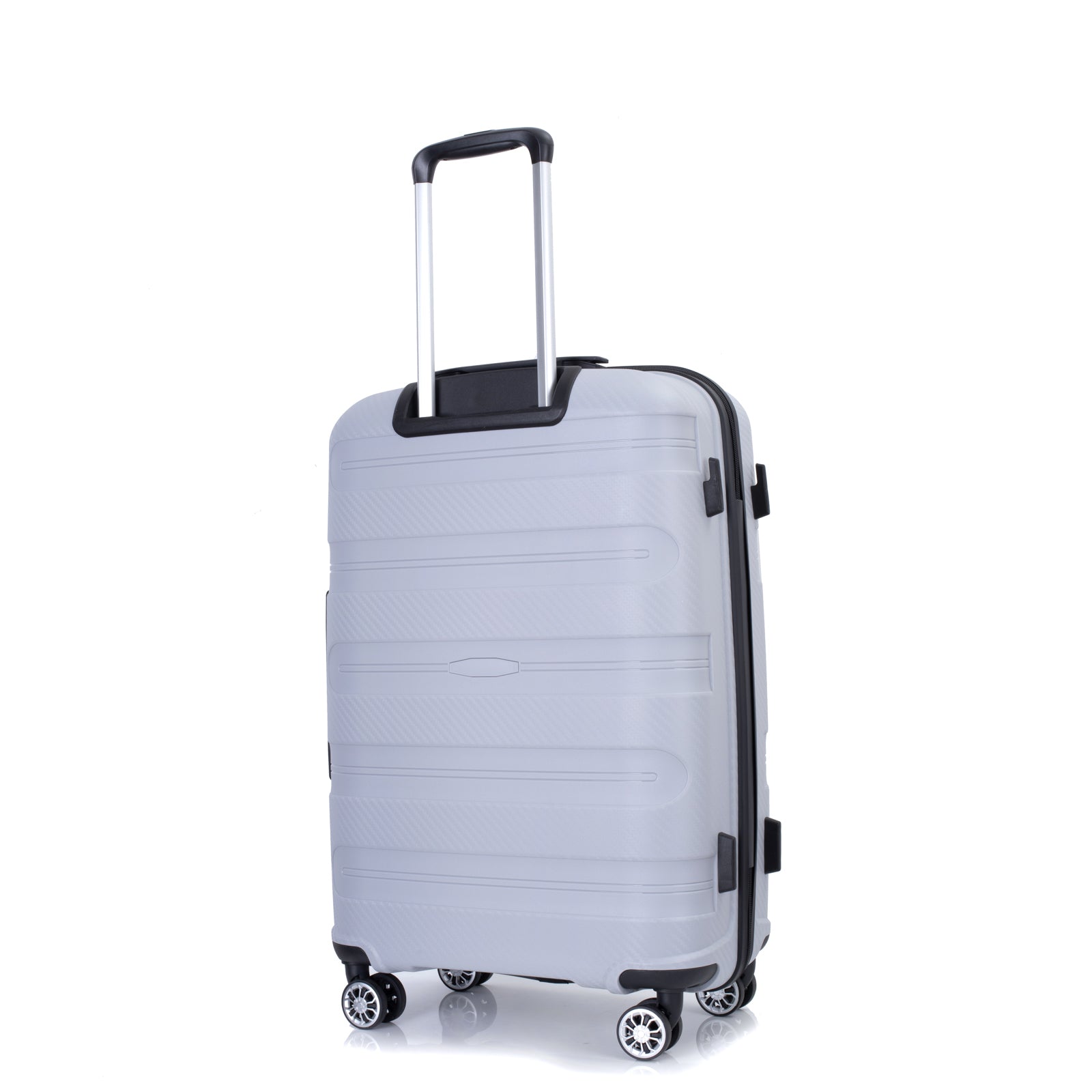 Hardshell Suitcase Spinner Wheels Pp Luggage Sets Lightweight Durable Suitcase With Tsa Lock,3 Piece Set 20 24 28 ,Silver Silver Polypropylene