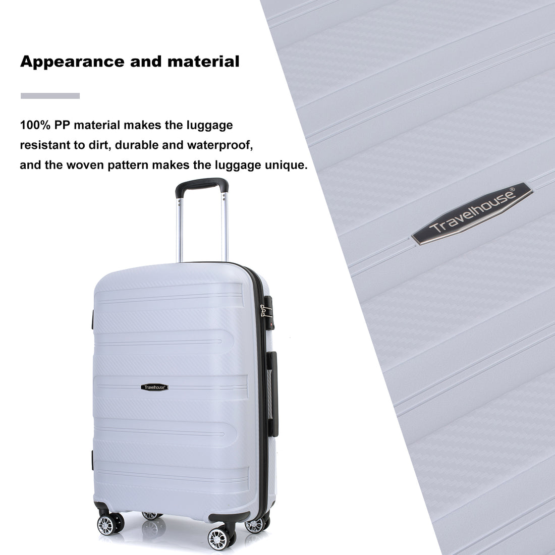 Hardshell Suitcase Spinner Wheels Pp Luggage Sets Lightweight Durable Suitcase With Tsa Lock,3 Piece Set 20 24 28 ,Silver Silver Polypropylene