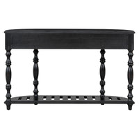 52''Modern And Contemporary Curved Console Table Sofa Table Entryway Table For Hallway Living Room With 4 Drawers And 1 Shelf Black Mdf
