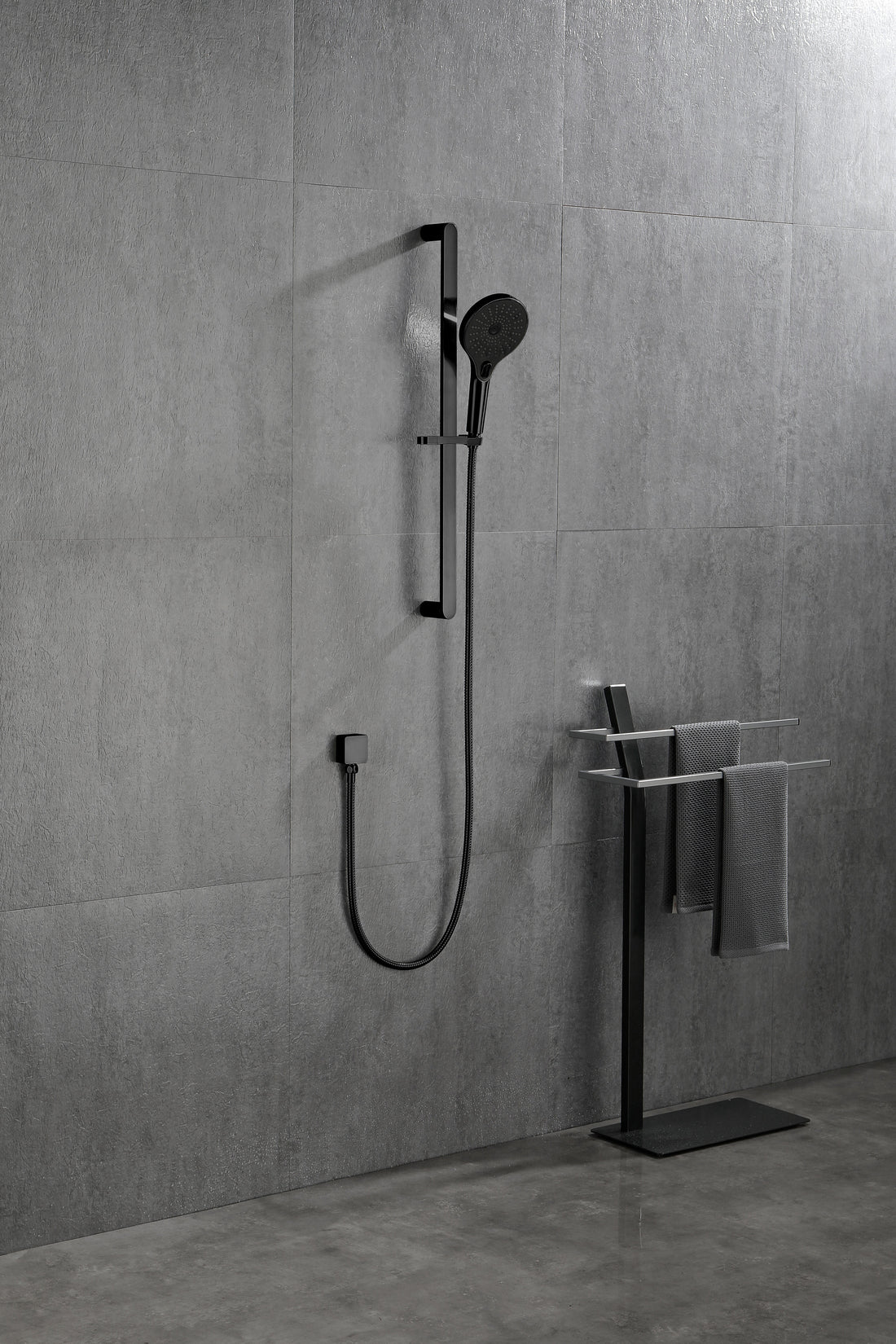 Handheld Shower With 28 Inch Slide Bar And 59 Inch Hose Matte Black Stainless Steel